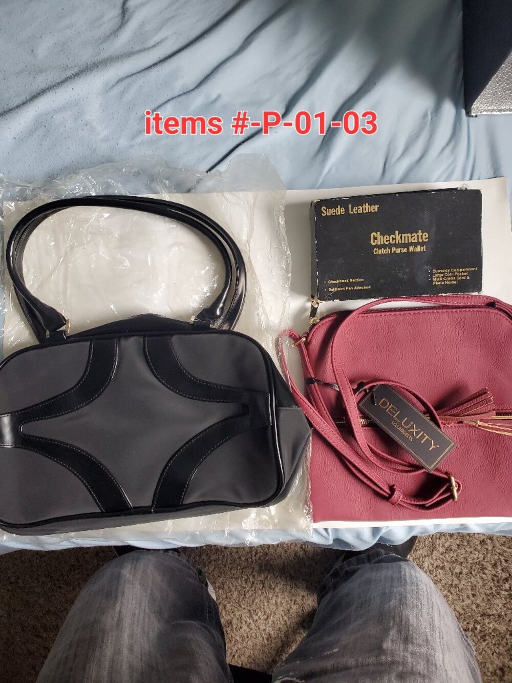 3 Pocket Books or Purses, items # P-01--03.  wt. did not measure  !